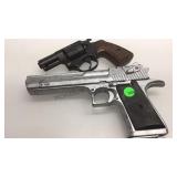 PAIR OF METAL BLANK PISTOLS - ONE DESERT EAGLE-