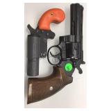 PAIR OF METAL BLANK REVOLVERS - ONE COLT-STYLE PAIR OF METAL BLANK REVOLVERS - ONE COLT-STYLE
