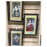 SET OF 3 SHADOW BOX ASIAN DOLLS