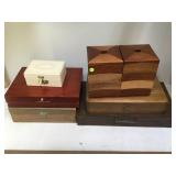 GROUP OF WOODEN CHESTS, BOXES