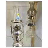 A PAIR OF VINTAGE KEROSENE LAMPS