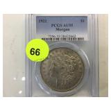 1921 PCGS AU55 MORGAN SILVER DOLLAR