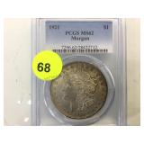 1921 PCGS MS62 MORGAN SILVER DOLLAR