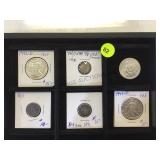 ASSORTMENT OF HALF DOLLARS, HALF DIMES & MORE