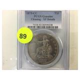 1875-CC PCGS GENUINE  XF DETAILS  TRADE DOLLAR