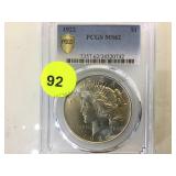 1922 PCGS MS62  SILVER PEACE DOLLAR