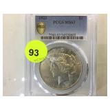 1923 PCGS MS63 SILVER PEACE DOLLAR