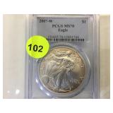 2007-W PCGS MS70 SILVER EAGLE