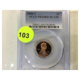 2008-S PCGS PR69RD DCAM 1 CENT