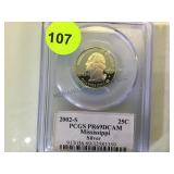 2002-S PCGS PR69DCAM 25CENT COIN