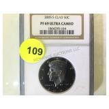 2005 S CLAD 50 CENT PF69 ULTRS CAMEO