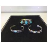 ASSORTMNET OF TURQUOISE & OTHER GEMSTONE CUFFS