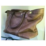 COACH XXL BROWN LEATHER TRAVEL BAG