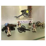 COLLECTION OF CAST IRON CANNONS & SOLDIERS