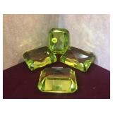 LIGHT GREEN GLASS PAPERWEIGHT SZ 4" x 3"