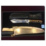 PAIR OF KNIVES WITH SHEATHES - PUMA WHITE HUNTER