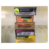 5 BOXES OF AMMO VARIOUS TYPES INCLUDING 30-06,