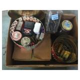 BOX OF ASSORTED AMMO, BRASS AND MORE