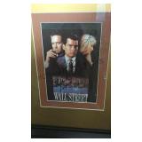 FRAMED, MATTED AUTOGRAPHED PRINT "WALL STREET"