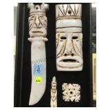 CARVED AZTEC STONE  ITEMS