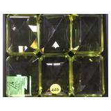 6 GREEN GLASS PAPERWEIGHTS 3.5 X2.5