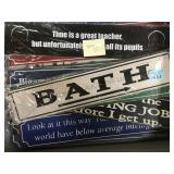 TUB OF HUMUROUS METAL SIGNS (50)