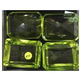 4 GREEN GLASS PAPERWEIGHTS 4X3