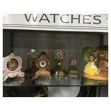 SHELF LOT OF DECORATIVE CLOCKS,SETH THOMAS