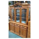 WOOD & GLASS LIGHTED CHINA HUTCH