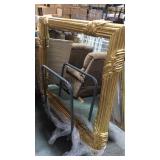 GILT FRAMED, BEVELED GLASS MIRROR , 58X45