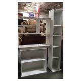 GROUP OF WHITE BOOK SHELVES