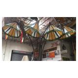 LARGE TIFFANY STYLE STAINED GLASS FLOOR LAMP