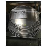 STACK OF 10 20" ALUMINUM PIZZA PANS