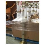 PALLET OF 10 GLASS & BRASS FLOOR LAMPS