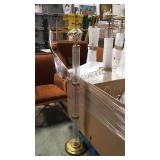 7 GLASS & BRASS FLOOR LAMPS