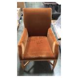 BROWN MOHAIR PADDED ARM CHAIRS, 4XMONEY