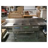 STAINLESS STEEL 3 COMPARTMENT SINK