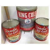 COLLECTION OF VINTAGE POPCORN & POTATOE CHIP TINS COLLECTION OF VINTAGE POPCORN & POTATOE CHIP TINS