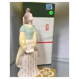WOODEN ASIAN FIGURE WITH BOX WOODEN ASIAN FIGURE WITH BOX