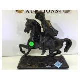 CAST METAL COWBOY ON HORSE FIGURE MADE BY THE CAST METAL COWBOY ON HORSE FIGURE MADE BY THE