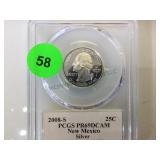 2008-S  PCGS PR69DCAM NEW MEXICO SILVER  25 CENT