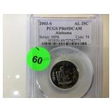 AL2003-S PCGS PR69DCAM  ALABAMA 25 CENT