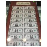 FRAMED & MATTED U.S. UNCUT CURRENCY,1981 FRAMED & MATTED U.S. UNCUT CURRENCY,1981