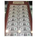 FRAMED & MATTED U.S. UNCUT CURRENCY,1981