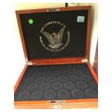 2 WOODEN DOLLAR DISPLAY CABINETS & COIN SHEATHS 2 WOODEN DOLLAR DISPLAY CABINETS & COIN SHEATHS