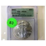 2001 SILVER EAGLE CASED 2001 SILVER EAGLE CASED