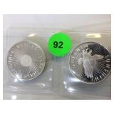 SUNSHINE MINTING(1/2 OZ) .999 SILVER ROUNDS