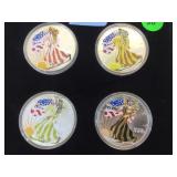 2000 COLORIZED SILVER EAGLES, 4XMONEY 2000 COLORIZED SILVER EAGLES, 4XMONEY