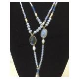 NECK OF 2 KALIFANO NECKLACES WITH NATURAL NECK OF 2 KALIFANO NECKLACES WITH NATURAL