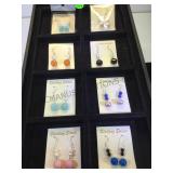 TRAY OF STERLING EARRINGS , GENIUNE PEARLS & GEMS TRAY OF STERLING EARRINGS , GENIUNE PEARLS & GEMS